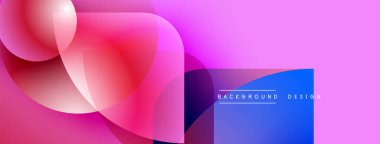 Soyut akışkan şekiller, canlı pembeler, maviler dinamik gradyan arkaplan oluşturur. Dijital projeler için modern tasarım ögesi.
