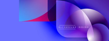Soyut sıvı şekilleri örtüşür, canlı mor, mavi ve morumsu renkler yaratır. Modern tasarım elementleri dinamik hareketi, pürüzsüz geçişleri önerir.