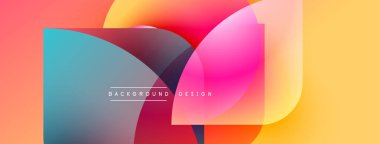 Soyut renkli şekiller çakışıyor. Gradyan renkler dinamik görsel efekt yaratır. Arkaplan ve sunumlar için modern tasarım ögesi.