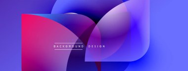 Soyut sıvı şekilleri kesişir. Canlı morumsu, mor, mavi renkler dinamik arkaplan tasarımı yaratır. Modern estetik, pürüzsüz eğimler sunar.