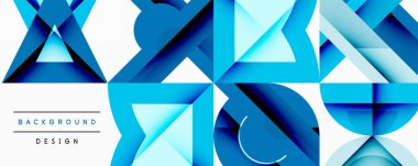 Soyut geometrik desen. Mavi gölgeler dinamik görsel doku yaratır. Arkaplan ve sunumlar için modern tasarım ögesi.