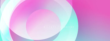 Soyut pembe, turkuaz katmanlar dinamik dairesel tasarım yaratır. Yumuşak eğimler, modern estetik, arka planlar için uygun..