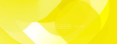 Parlak sarı soyut arka plan. Üst üste binen şekiller dinamik, akışkan görsel efektler yaratır. Minimalist metin arkaplan tasarımı okur.
