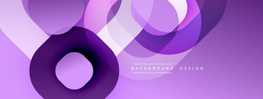 Soyut mor tasarım, üst üste binen daireler oluşturarak dinamik görsel efekt yaratır. Yumuşak eğimler derinlik ekler, modern estetik.
