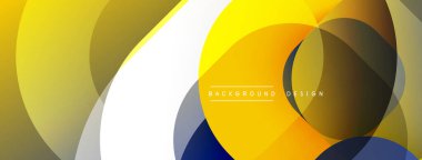 Soyut geometrik şekiller örtüşür, parlak sarı, altın ve donanma bileşimi oluşturur. Arkaplan ve afişler için modern tasarım ögesi.