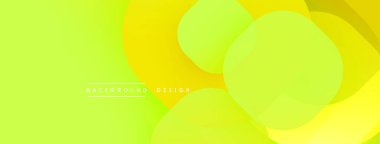 Parlak sarı soyut arka plan. Üst üste binen şekiller dinamik görsel efekt yaratır. Çeşitli projeler için modern tasarım.