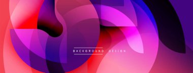 Soyut, enerjik bir arkaplan. Üst üste binen şekiller dinamik renkli kompozisyon oluşturur. Modern tasarım elementleri akıcılık ve enerji öneriyor.