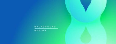 Soyut eğim arkaplanı. Mavi, yeşile dönüşüyor. Üst üste binen şekiller modern görsel efektler yaratır. Minimalist tasarım.