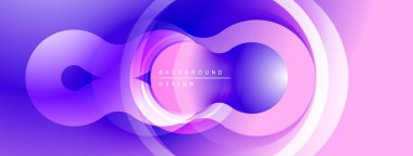Soyut tasarım akışkan şekiller, gradyanlar içerir. Mor, pembe renkler dinamik görsel efekt yaratır. Modern, zarif kompozisyon..