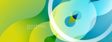 Soyut sıvı şekilleri, canlı gradyanlar. Maviye yeşil geçiş. Modern tasarım ögesi, düz eğriler, katmanlı görseller.