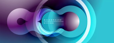 Soyut akışkan şekiller, canlı renkler modern arkaplan yaratır. Gradyan katmanlar çakışıyor, sonsuzluk sembolü tasarımı oluşuyor.