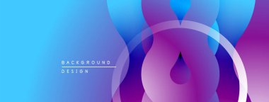 Soyut eğim arkaplanı. Mavi, mor renkler karışır ve sıvı şekiller yaratır. Minimalist tasarım, modern estetik.