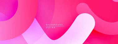 Soyut pembe arka plan. Üst üste binen şekiller akışkan ve modern tasarım yaratır. Gradyan renkler yumuşak görsel cazibe sunar.
