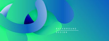 Soyut sıvı şekilleri, canlı maviler, yeşiller dinamik arkaplan oluşturur. Modern tasarım, pürüzsüz eğimler, akış biçimleri.