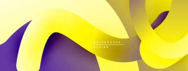Soyut sarı mor akış. Düz eğriler, dinamik görsel etki yaratır. Arka planlar için modern tasarım ögesi.