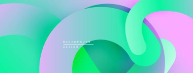 Soyut sıvı şekilleri harmanlanarak canlı pastel gradyanlar yaratır. Yumuşak kıvrımlar hareketi gösterir, modern tasarım estetiği.