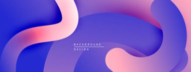 Soyut sıvı şekiller, mor renkler, pembe aksanlar. Modern tasarım, pürüzsüz eğimler derinlik, görsel uyum yaratır.
