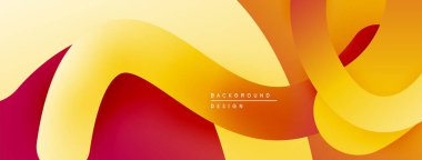 Soyut akışkan şekiller, sıcak renkler karışımı. Gradyan tasarım dinamik görsel akış yaratır. Modern estetik, pürüzsüz eğriler kompozisyona hakim..