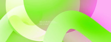 Soyut sıvı şekiller, canlı yeşil, pembe renkler. Modern tasarım, pürüzsüz eğimler dinamik kompozisyon yaratır. Minimalist estetik.