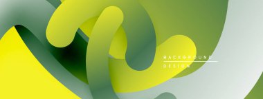 Soyut sıvı şekiller, canlı yeşiller, sarılar modern arka plan oluşturur. Yumuşak eğimler derinlik ve hareket olduğunu gösteriyor. Tasarım organik, taze hissettiriyor..