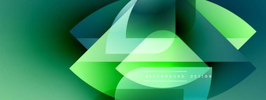 Soyut yeşil eğimler dinamik şekiller oluşturur. Modern tasarım akıcılık, enerji ve yenilik öneriyor. İnce metin arkaplan ögesini gösterir.