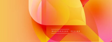 Soyut, enerjik bir arkaplan. Üst üste binen şekiller sıcak renk değişimleri yaratır. Dijital projeler için modern tasarım ögesi.
