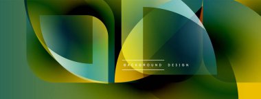 Soyut tasarım akışkan şekiller, canlı renkler içerir. Sarı, yeşil, mavi gradyanlar dinamik bileşim oluşturur. Modern estetik.