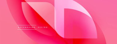Soyut pembe tasarım. Üst üste binen şekiller dinamik görsel efekt yaratır. Çeşitli projeler için modern arkaplan.