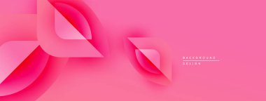 Pembe soyut arka plan. Üst üste binen şekiller dinamik görsel efekt yaratır. Sancaklar, başlıklar ve sunumlar için modern tasarım uygun.