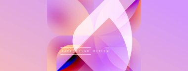 Soyut çiçek şekilleri harmanlanarak yumuşak pembe, mor gradyanlar oluşturur. Modern tasarım dinamik eğriler, ince dokular içerir.