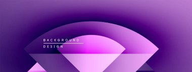 Soyut mor eğimli arkaplan. Geometrik şekiller, dinamik görsel efekt oluşturur. Modern tasarım elemanları.