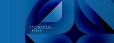 Soyut mavi katmanlar dinamik arkaplan oluşturur. Derece gölgeleri derinliği, modern estetiği gösteriyor. Metin arkaplan tasarımı okur.