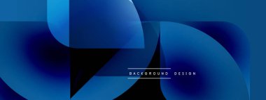 Soyut mavi gradyanlar dinamik akış şekilleri oluşturur. Modern tasarım teknoloji, yenilik, akışkan hareket öneriyor. Minimalist estetik.