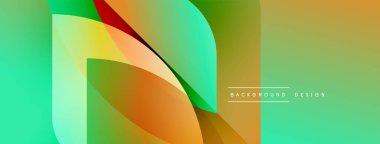 Soyut enerjik tasarım akış şekilleri, gradyanlar. Renkler yeşil, turuncu, dinamik görsel etki yaratıyor. Modern estetik.