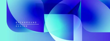 Soyut sıvı şekiller, canlı mavi renkler, modern tasarım. Gradyan renkler dinamik görsel efekt yaratır. Minimalist kompozisyon.