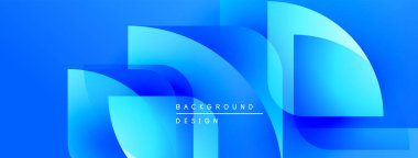 Soyut mavi gradyanlar dinamik şekiller oluştururlar. Metin, kompozisyon içerisindeki arkaplan tasarımını okur. Modern, canlı görsel element.