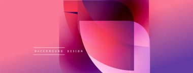 Soyut gradyan şekiller örtüşüyor, canlı pembeler, morlar, maviler yaratıyor. Arkaplan ve sunumlar için modern tasarım ögesi.