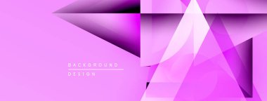 Soyut pembe arka plan. Geometrik şekiller, dinamik görsel efekt oluşturur. Modern tasarım elemanları.