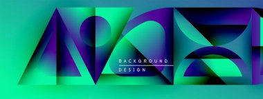 Soyut geometrik şekiller, canlı renkler, turkuaz, mor, yeşil. Modern tasarım elementleri dinamik görsel etki yaratır. Arkaplan dokusu mevcut.