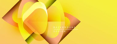 Soyut sarı tasarım. Üst üste binen şekiller dinamik bileşim yaratır. Gradyan renkler modern estetik sunuyor. Minimalist stil, temiz hatlar.