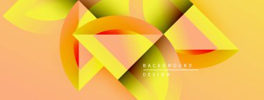 Soyut geometrik şekiller, canlı turuncu, sarı renkler. Modern tasarım, dinamik kompozisyon, pürüzsüz gradyanlar görsel ilgi yaratır.