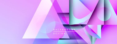 Soyut geometrik şekiller örtüşüyor, canlı mor ve mavi renkler yaratıyor. Modern tasarım elementleri dijital sanat, arkaplan dokusu.