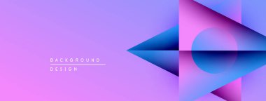 Soyut eğimler dinamik şekiller yaratır. Pembe, mor, mavi renkler kusursuz bir şekilde harmanlanır. Modern tasarım fütüristik hissi çağrıştırıyor..