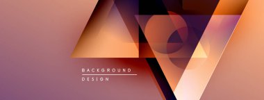 Soyut geometrik şekiller örtüşür ve sıcak bir değişim etkisi yaratır. Tasarımda turuncu ve mor renkler var. Minimalist biçim arkaplanı.