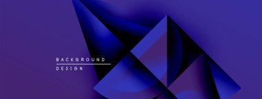 Soyut geometrik şekiller, canlı mavi renkler, modern tasarım. Arkaplan özellikleri katmanlı biçimler, derinlik oluşturma, görsel ilgi.