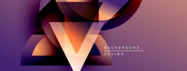 Soyut geometrik tasarım. Mor, turuncu renkler harmanlanmış. V harfi ile modern arkaplan. Temiz, dinamik bileşim.