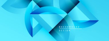 Soyut mavi şekiller dinamik arkaplan yaratır. Gradyan renkler, modern tasarım unsurları, pürüzsüz geçişler görsel cazibe sunar.