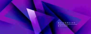 Soyut mor tasarım geometrik şekiller, gradyanlar, dinamik bileşimler içerir. Çeşitli projeler için modern arkaplan.