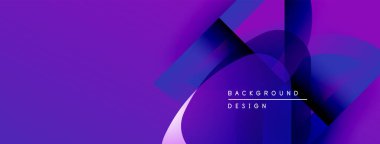 Soyut mor tasarım, üst üste binen daireler, kıvrımlar. Metin, kompozisyon içinde arkaplan tasarımı okur. Modern, canlı estetik..