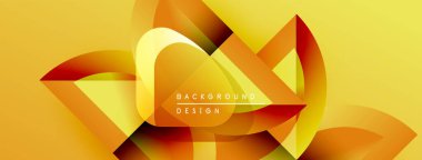 Soyut sarı arkaplan. Üst üste binen şekiller dinamik görsel efekt yaratır. Sıcak tonlar kompozisyona hakim, modern tasarım elementleri mevcut.